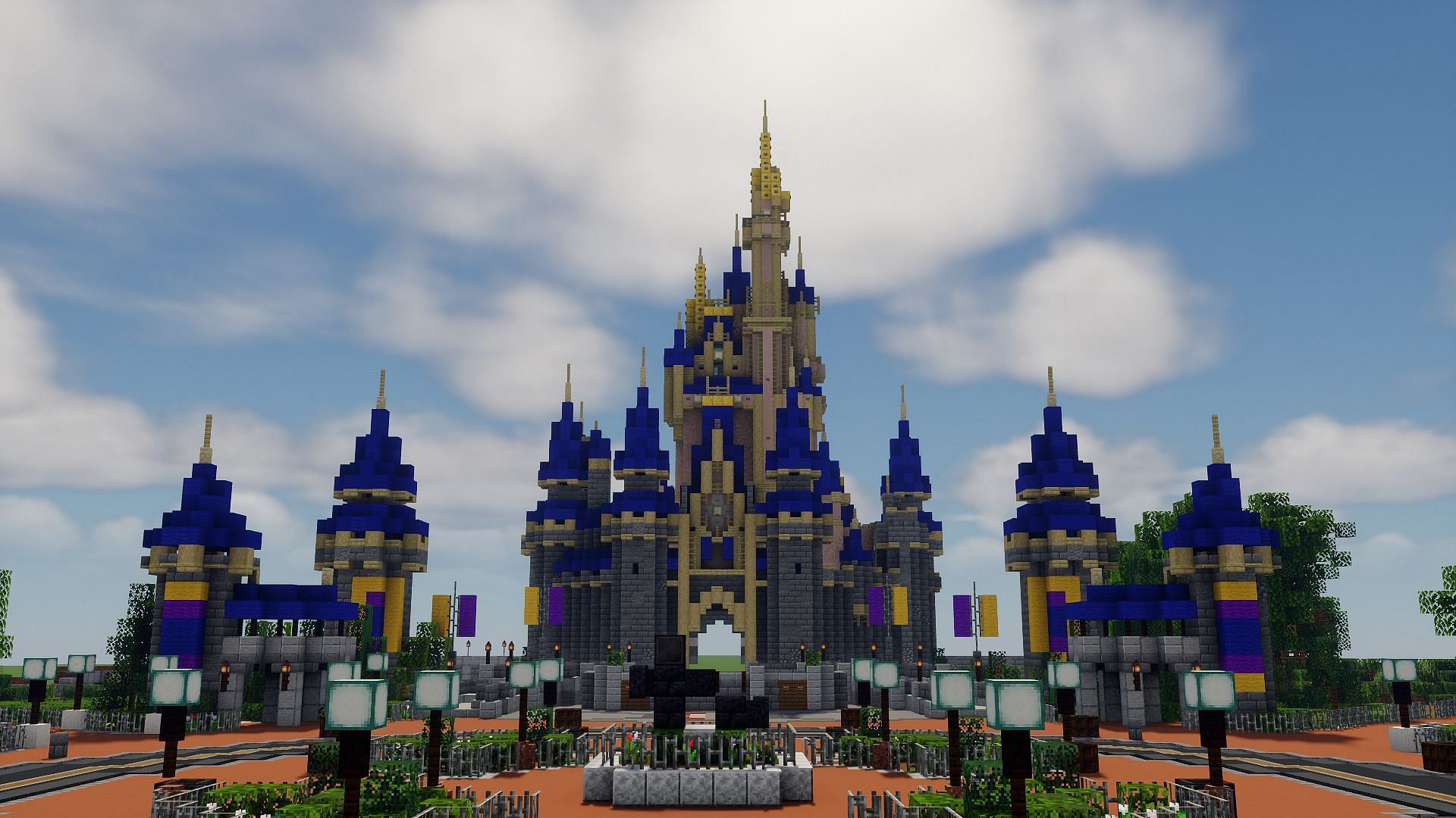 A Disney Castle build (Image via u/bubbaflubba2 on Reddit)