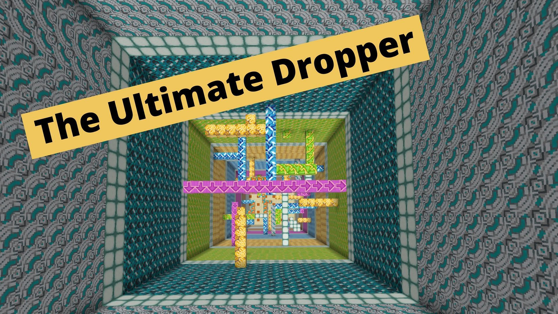 The Ultimate Dropper Map contains several different dropper courses to complete (Image via Minecraftmaps.com)