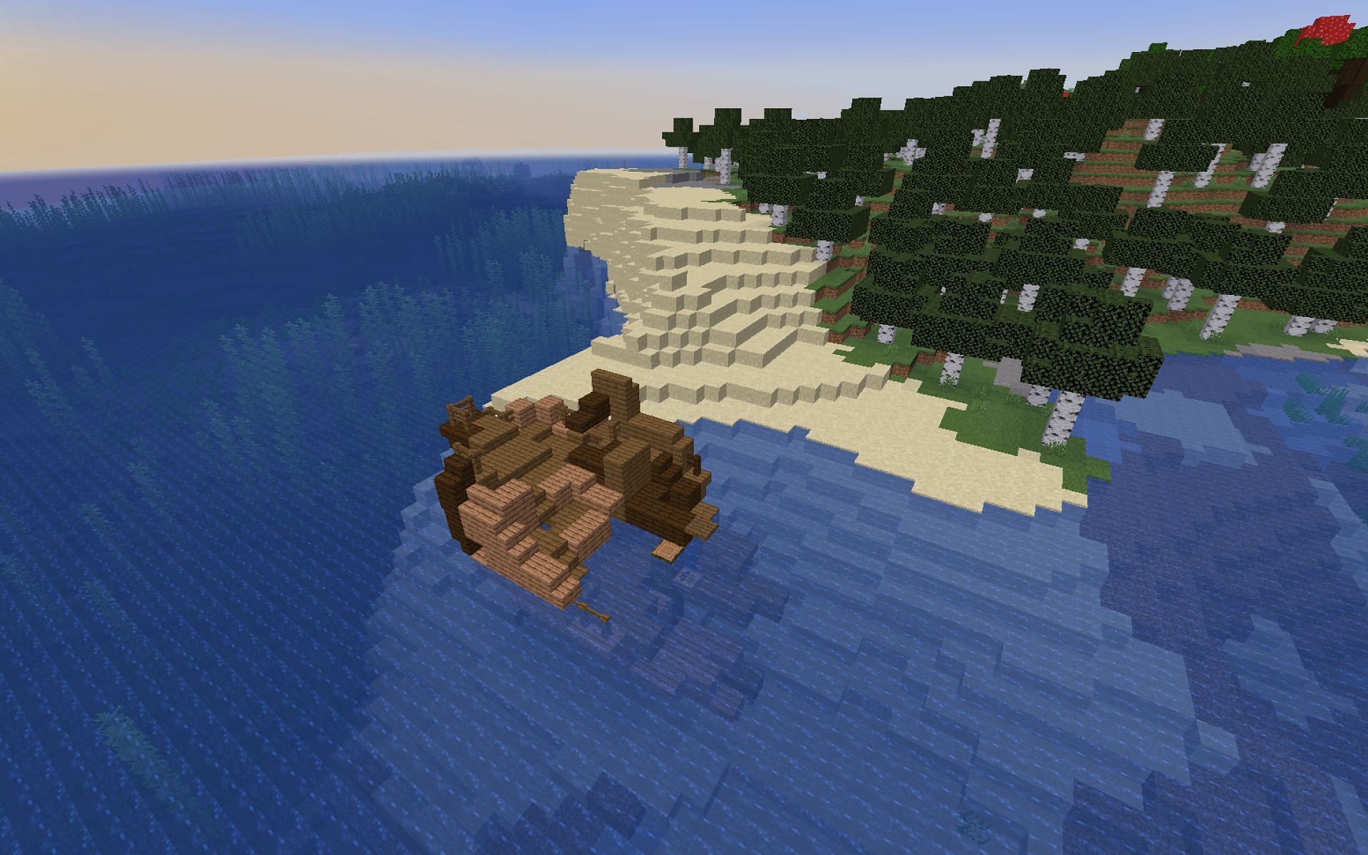 Emeralds often generate in shipwrecks and are buried in treasure chests. (Image via Minecraft)