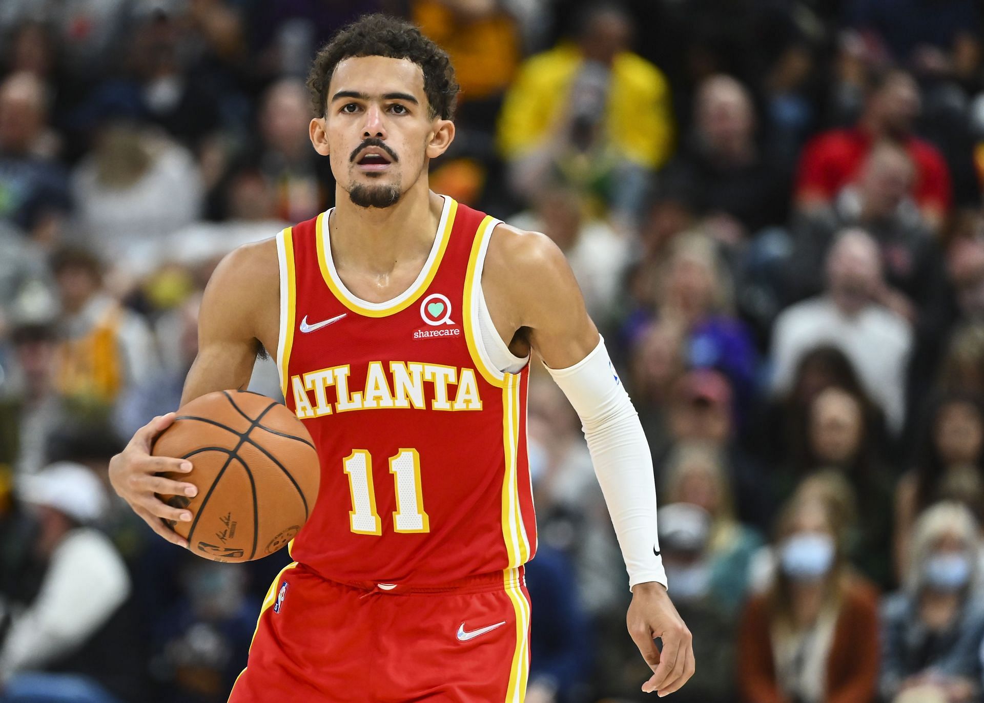 Trae Young looks to make a play for the Atlanta Hawks.