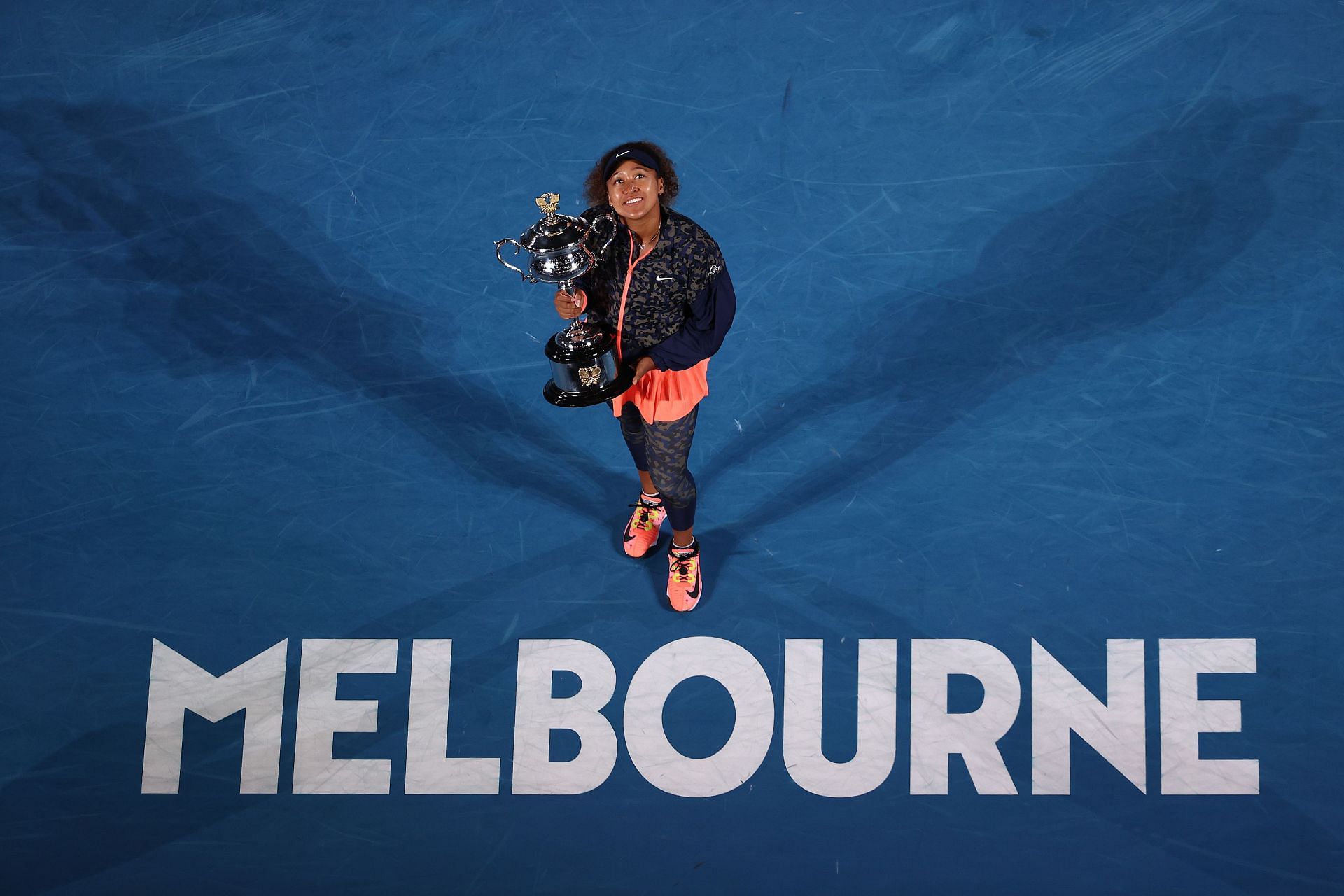 Naomi Osaka with her 2021 Australian Open trophy