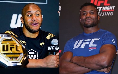 Ciryl Gane (left) and Francis Ngannou (right)