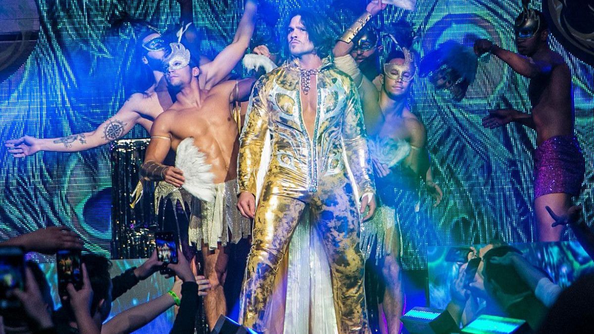 Dalton Castle alongside The Boys during his entrance to the ring,