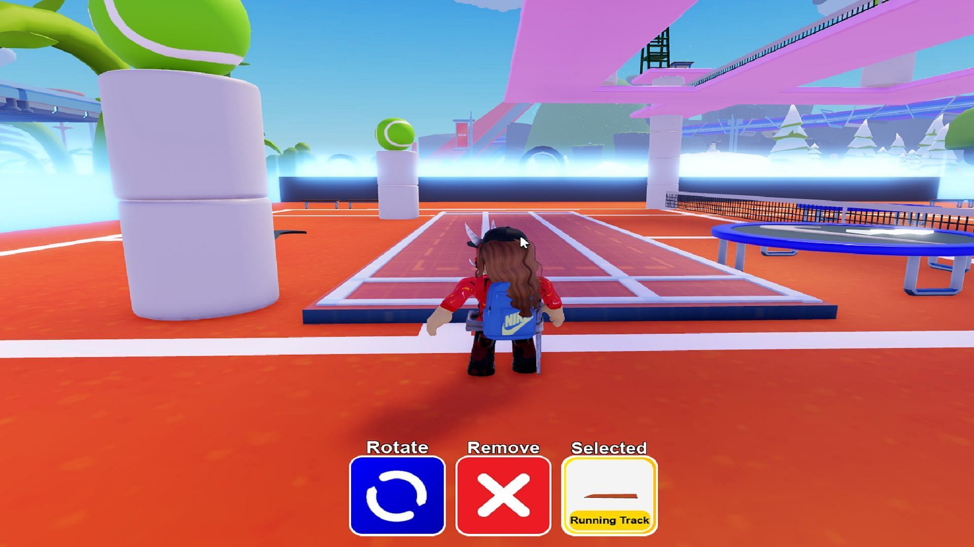 The Nikeland build menu has a plethora of items to place (Image via Roblox)