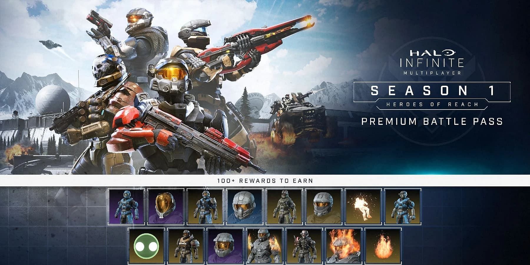 A look at the Season 1 Halo Infinite battle pass. (Image via 343 Industries)