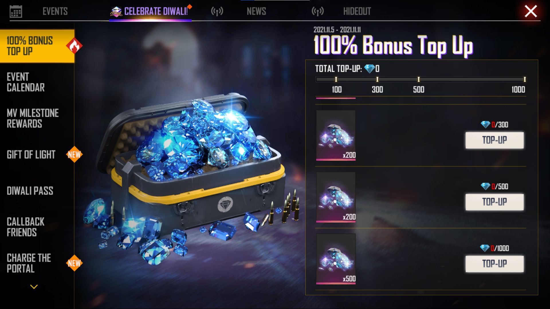 Free Fire 100 diamonds with instant code delivery by email