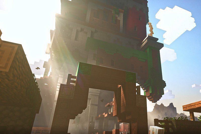 The tower has been teased in a few trailers thus far (Image via Mojang)