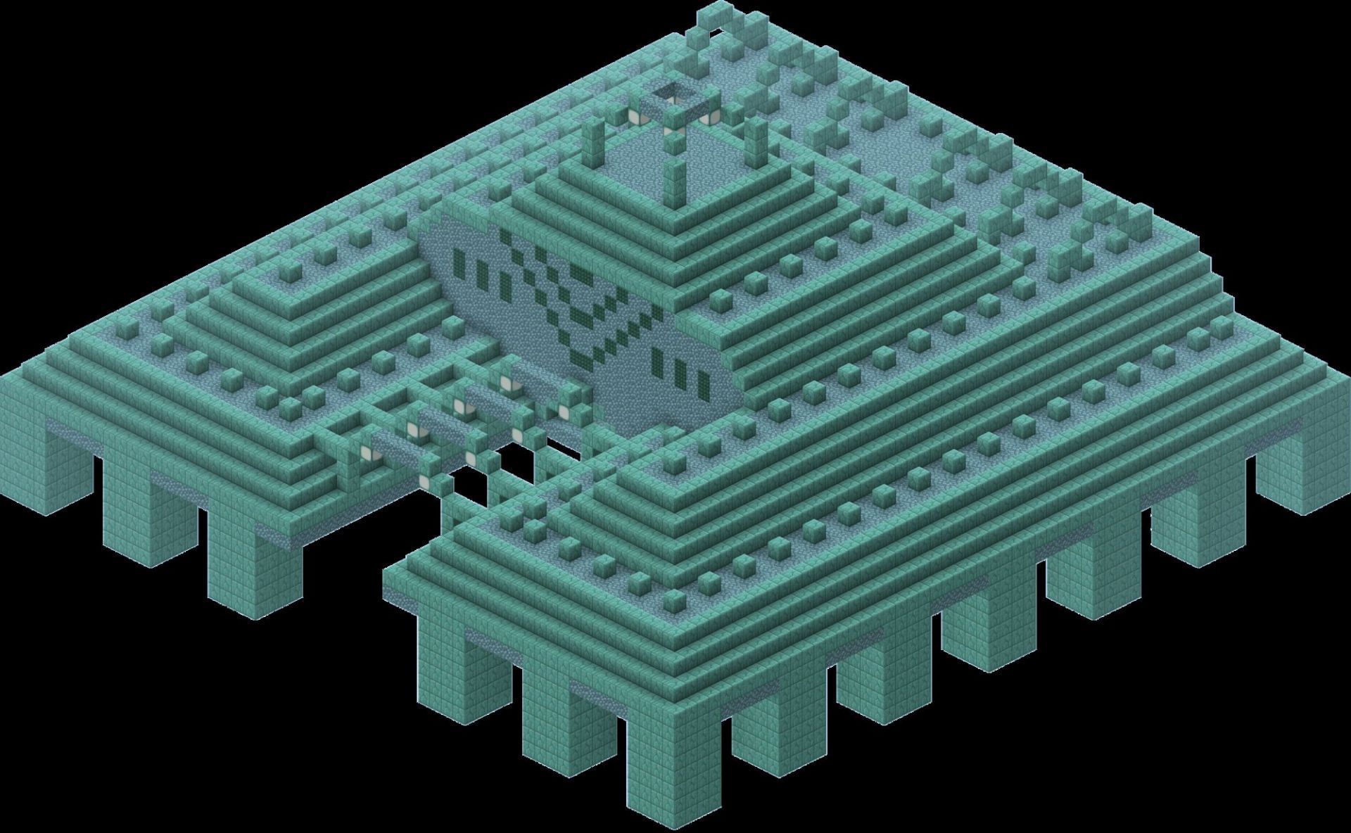 An ocean monument in Minecraft (Image via Minecraft)