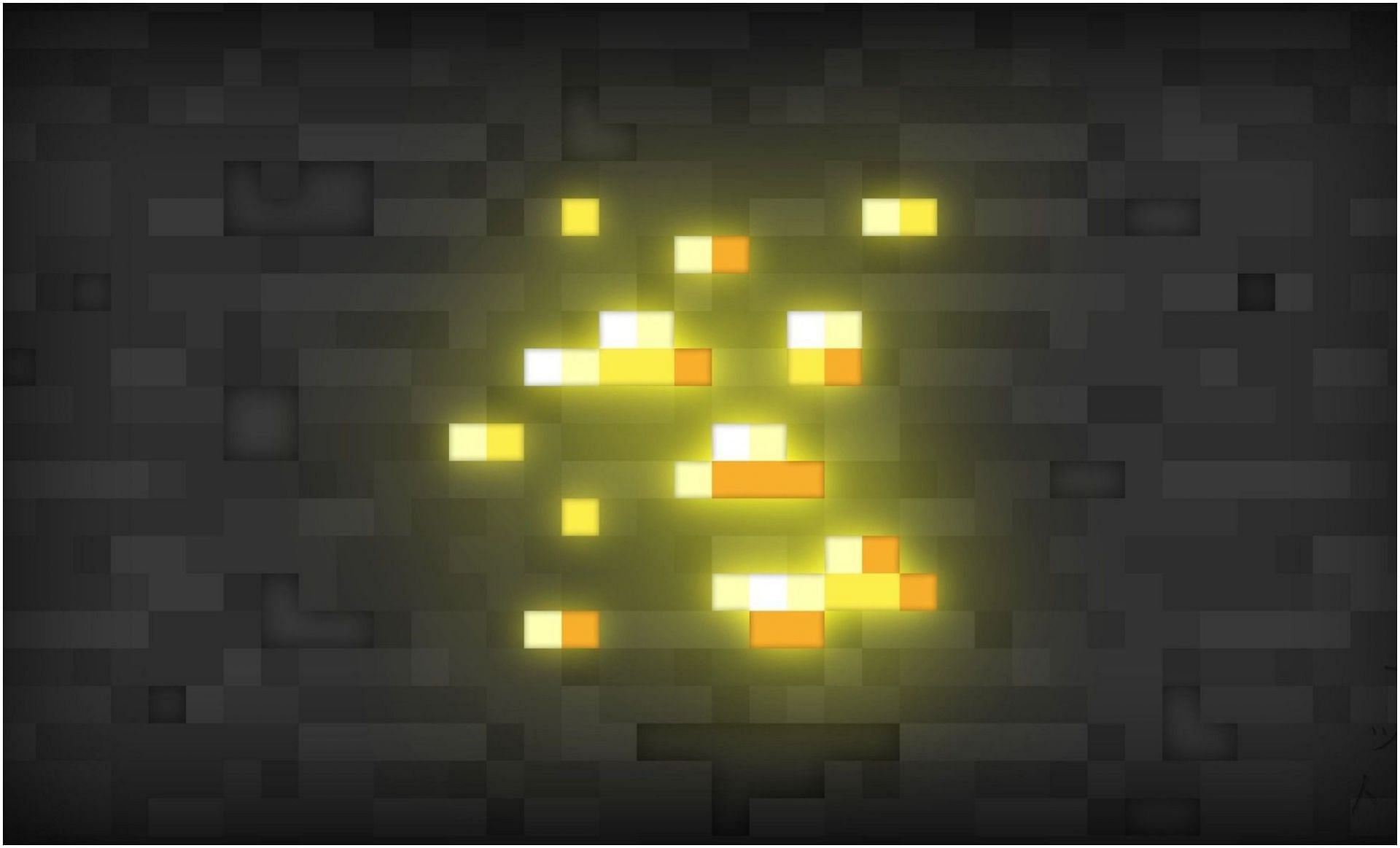 Gold Ore in Minecraft (Image via WallpaperAccess/Minecraft)
