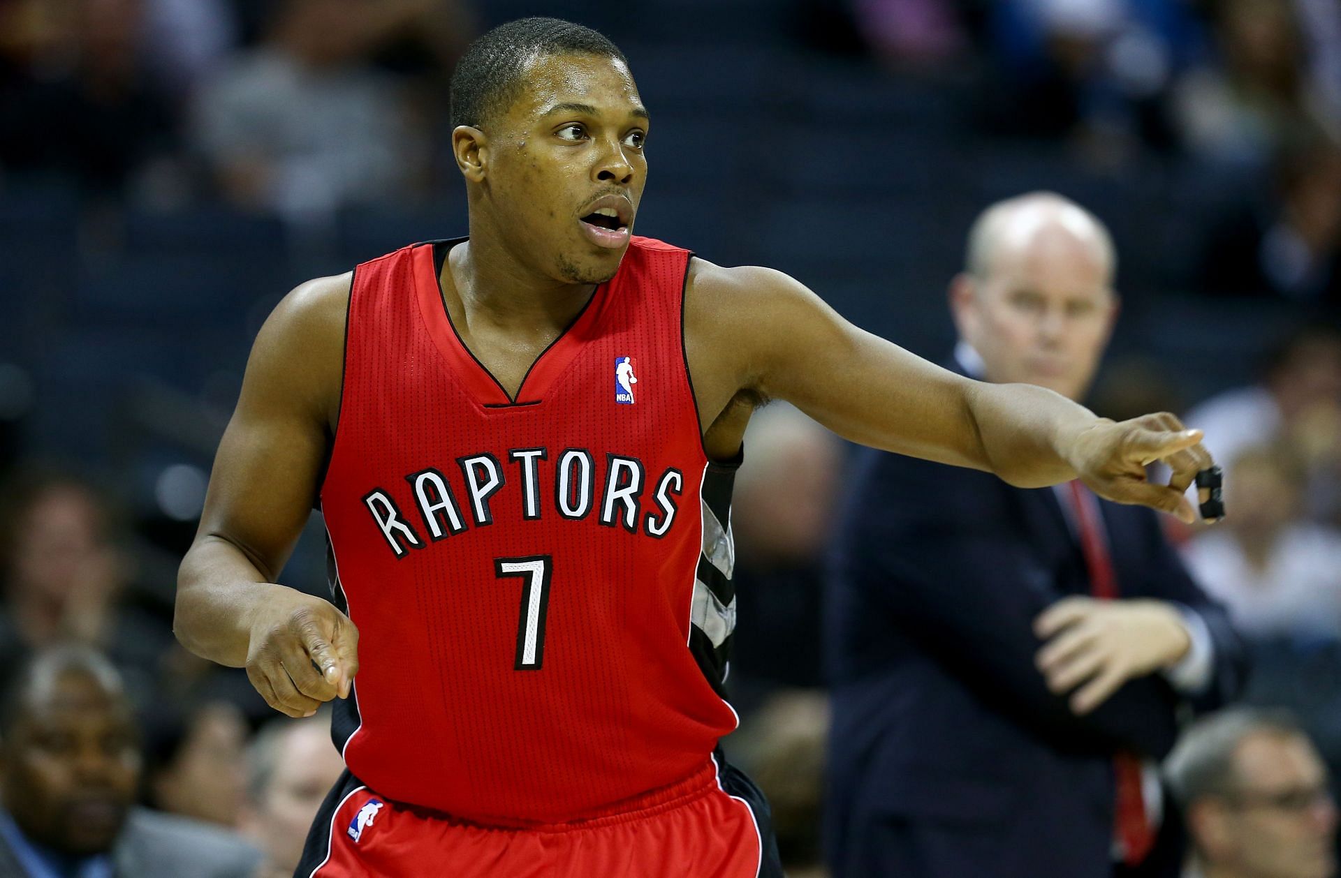 Kyle Lowry in action during the Toronto Raptors vs Charlotte Bobcats game.
