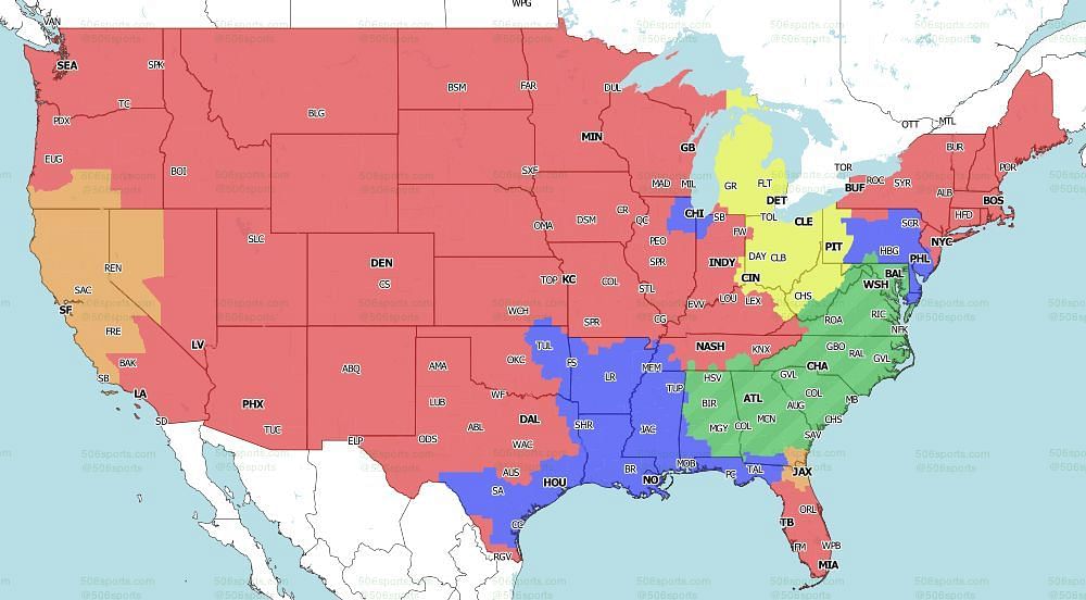 FOX Coverage Map for the games of Week 11