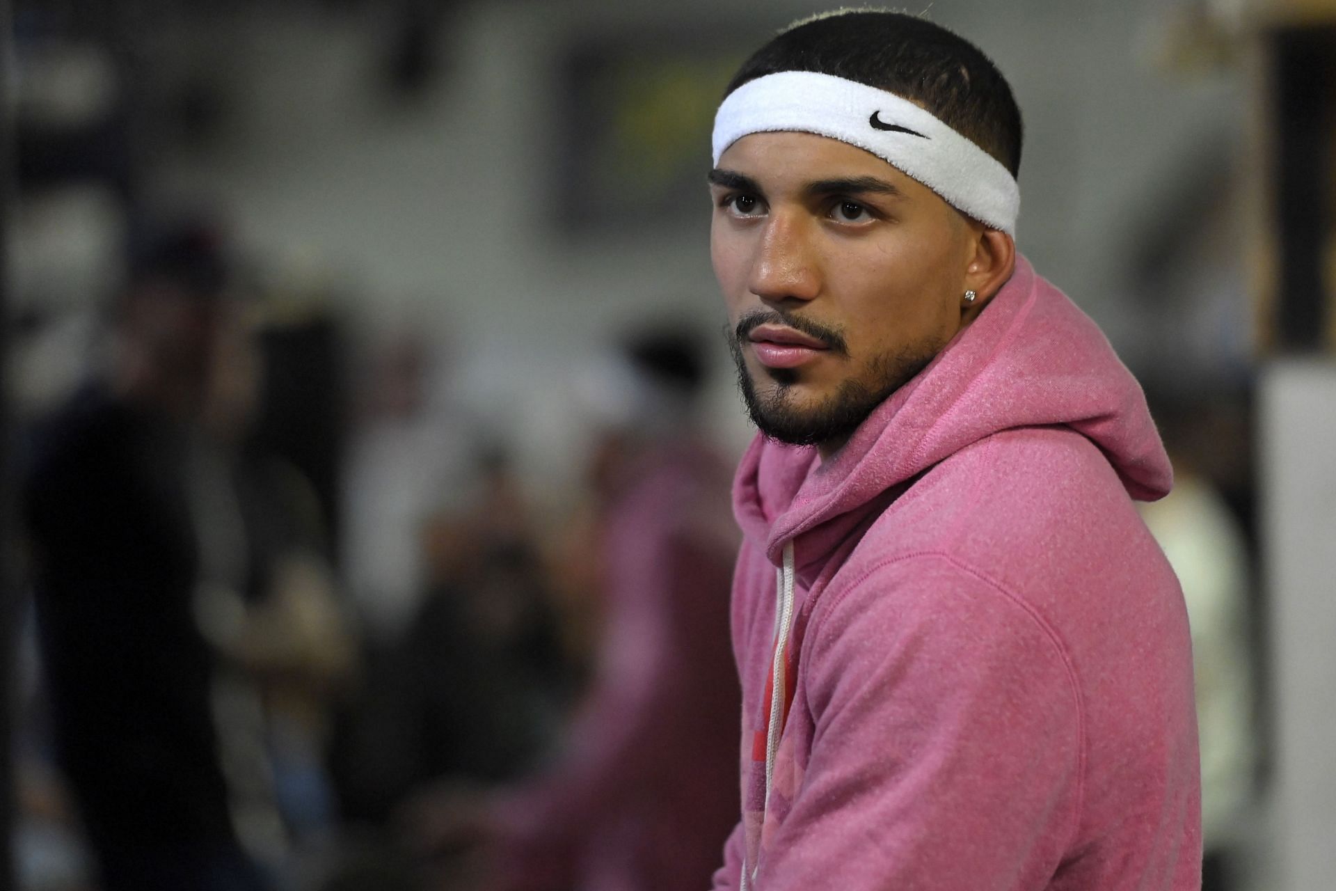 Teofimo Lopez during a media workout