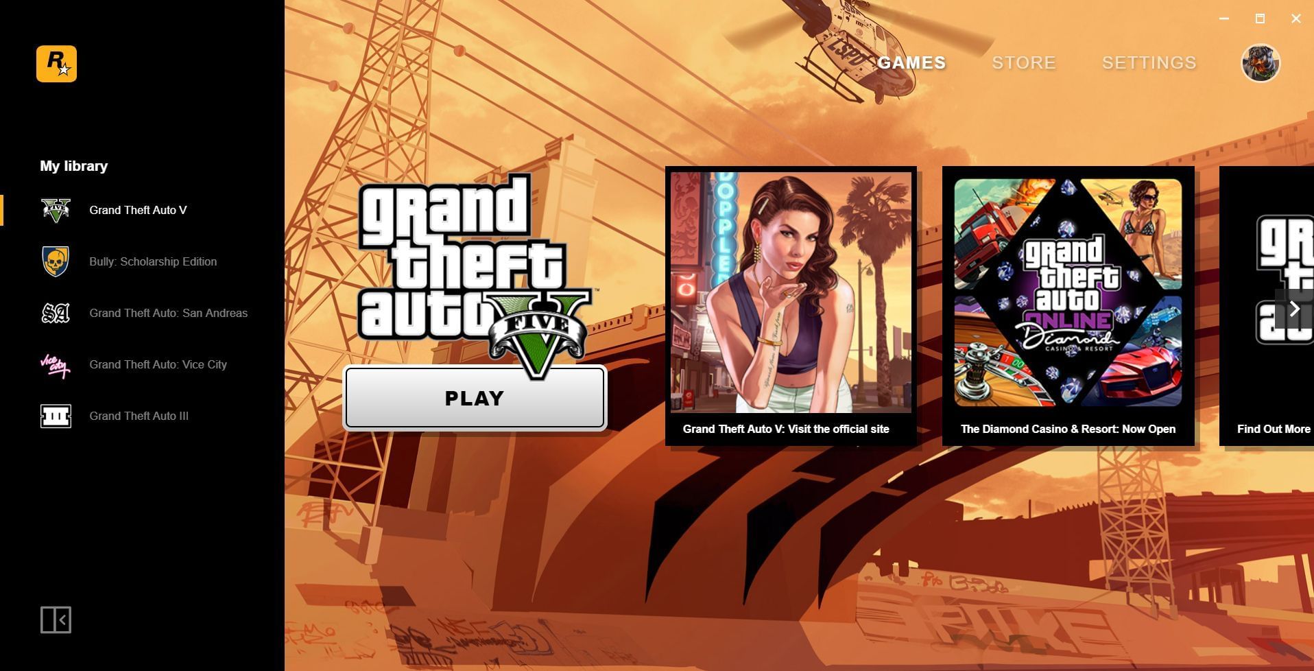 Rockstar Games Launcher (Image via Rockstar)