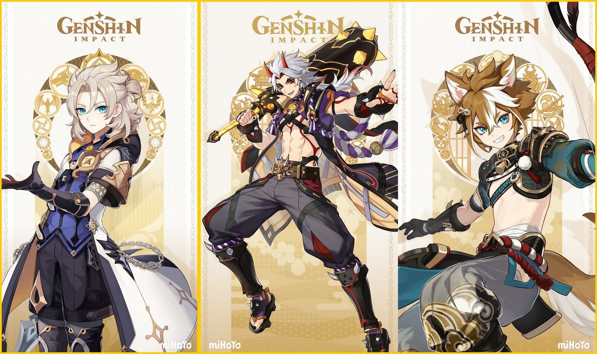 The Genshin Impact 2.3 featured characters (Image via miHoYo)