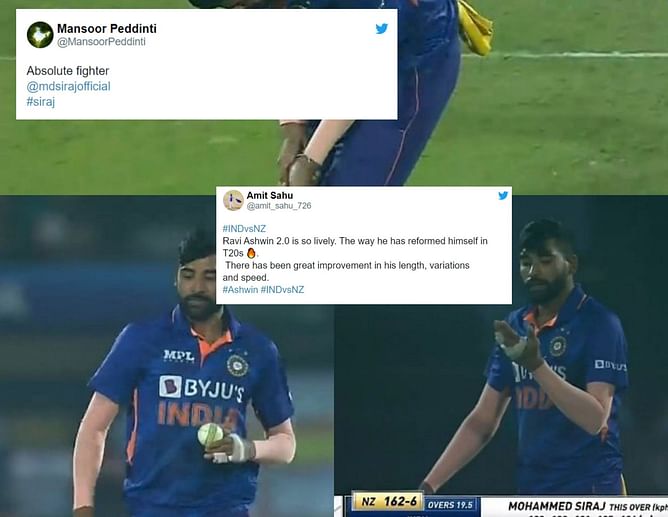 "Siraj bhai ne Bhaarat ke liye khoon paseena baha diya!" - Fans react after Siraj bowls an excellent final over against New Zealand after getting injured