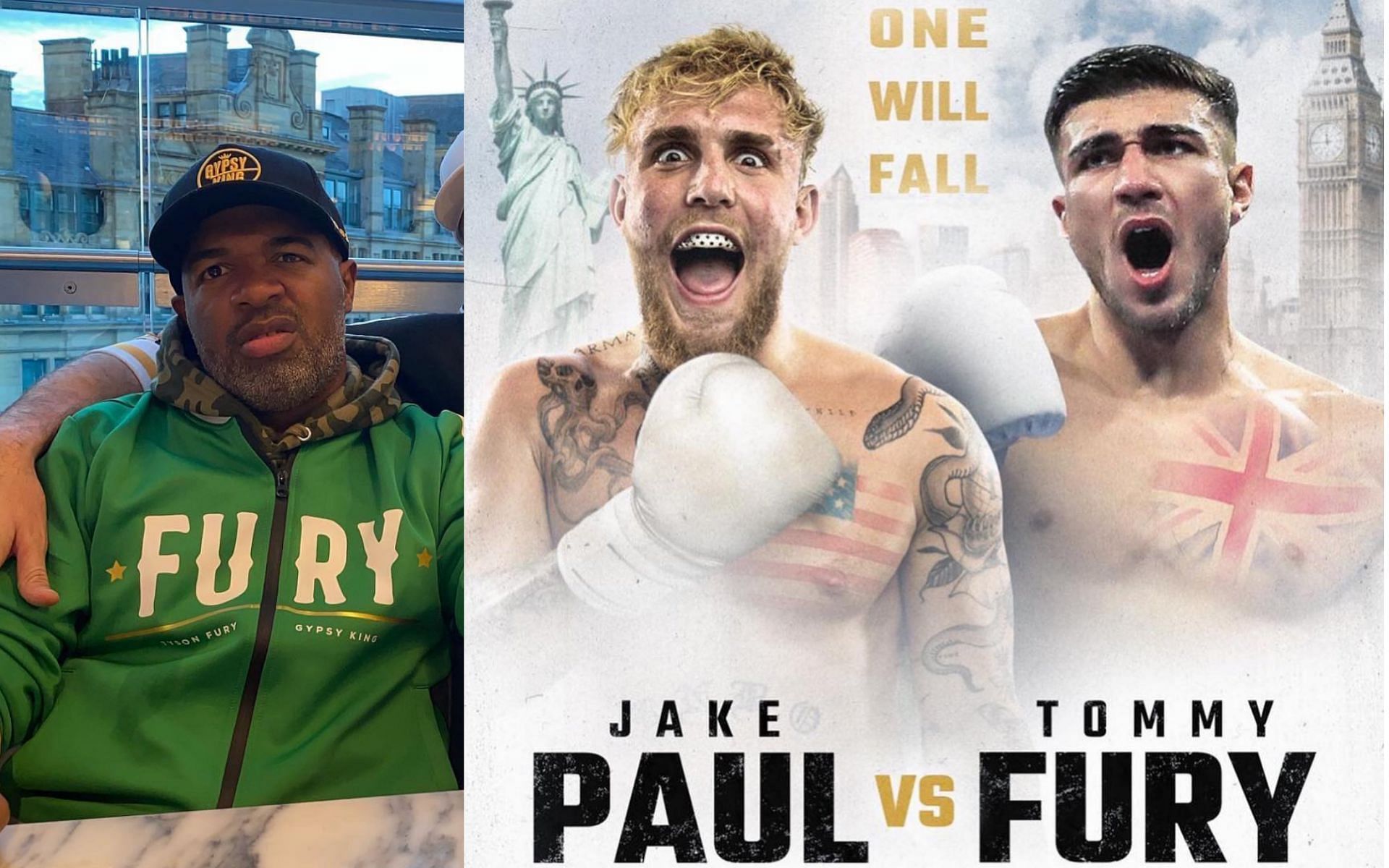 SugarHill Steward (left), Jake Paul vs Tommy Fury official fight poster (right) [Credits: @kronksugarhill, @tommytntfury via Instagram]