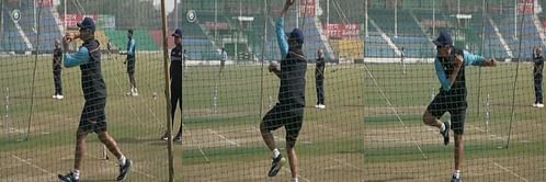 [WATCH] Team India head coach Rahul Dravid has a bowl in the nets ahead of 1st IND vs NZ Test