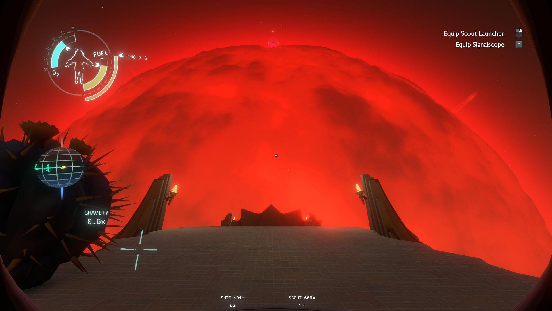 The massive red sun from Ash Twin (Image via Outer Wilds)
