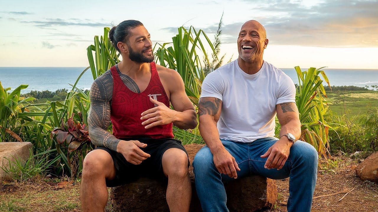 Roman Reigns (left) and The Rock (right)