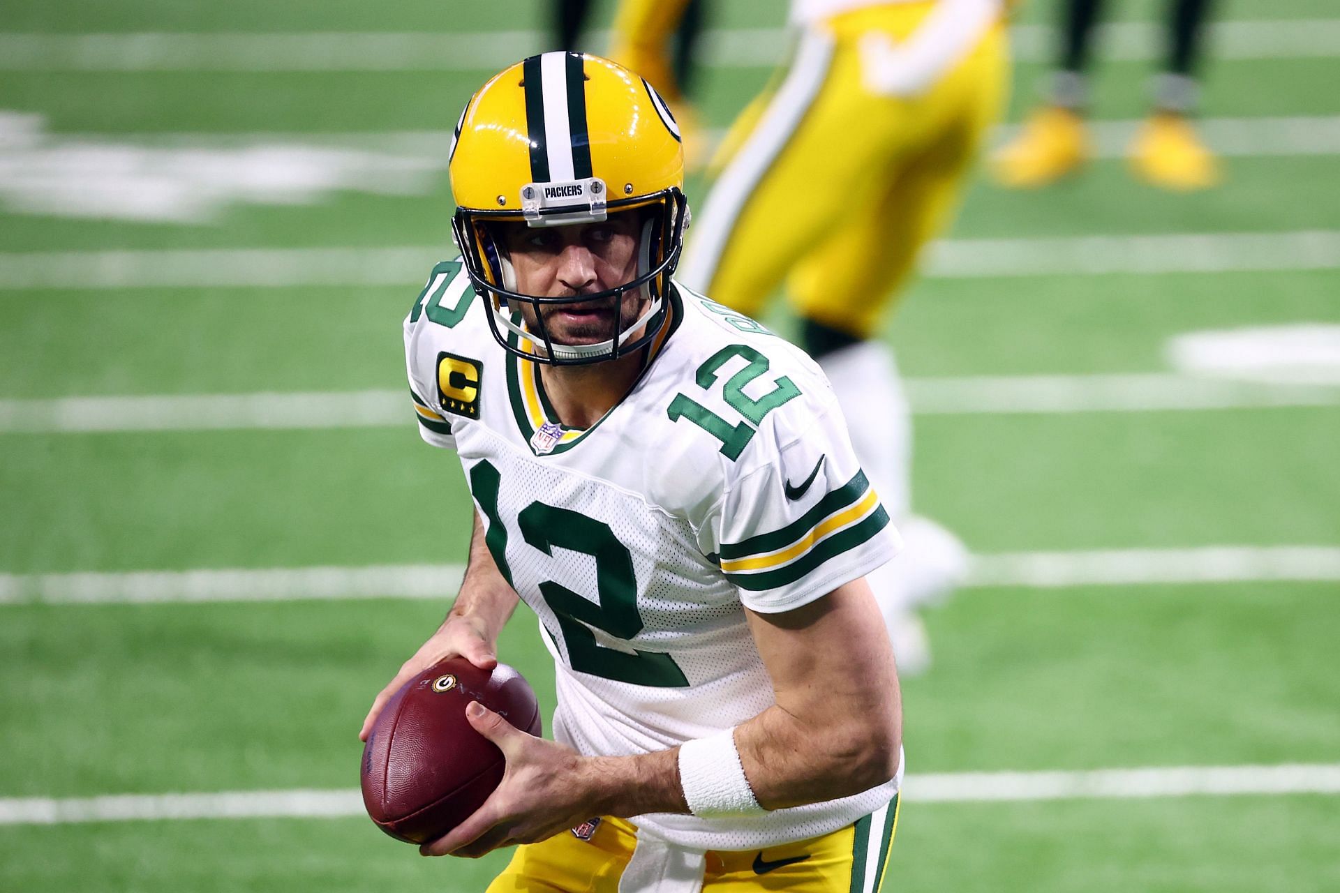 Aaron Rodgers of Green Bay Packers v Detroit Lions