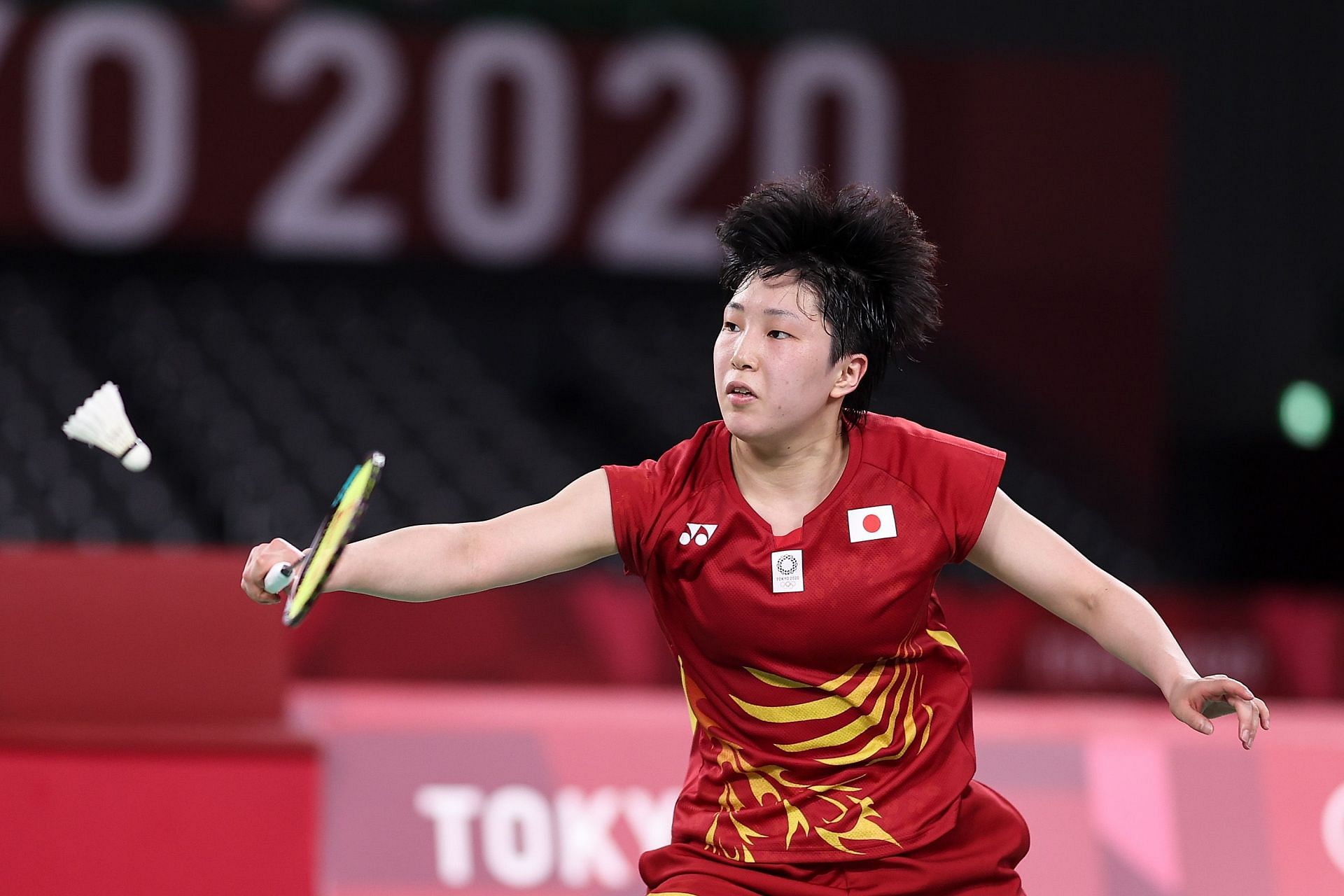 Akane Yamaguchi in action at the Tokyo Olympics