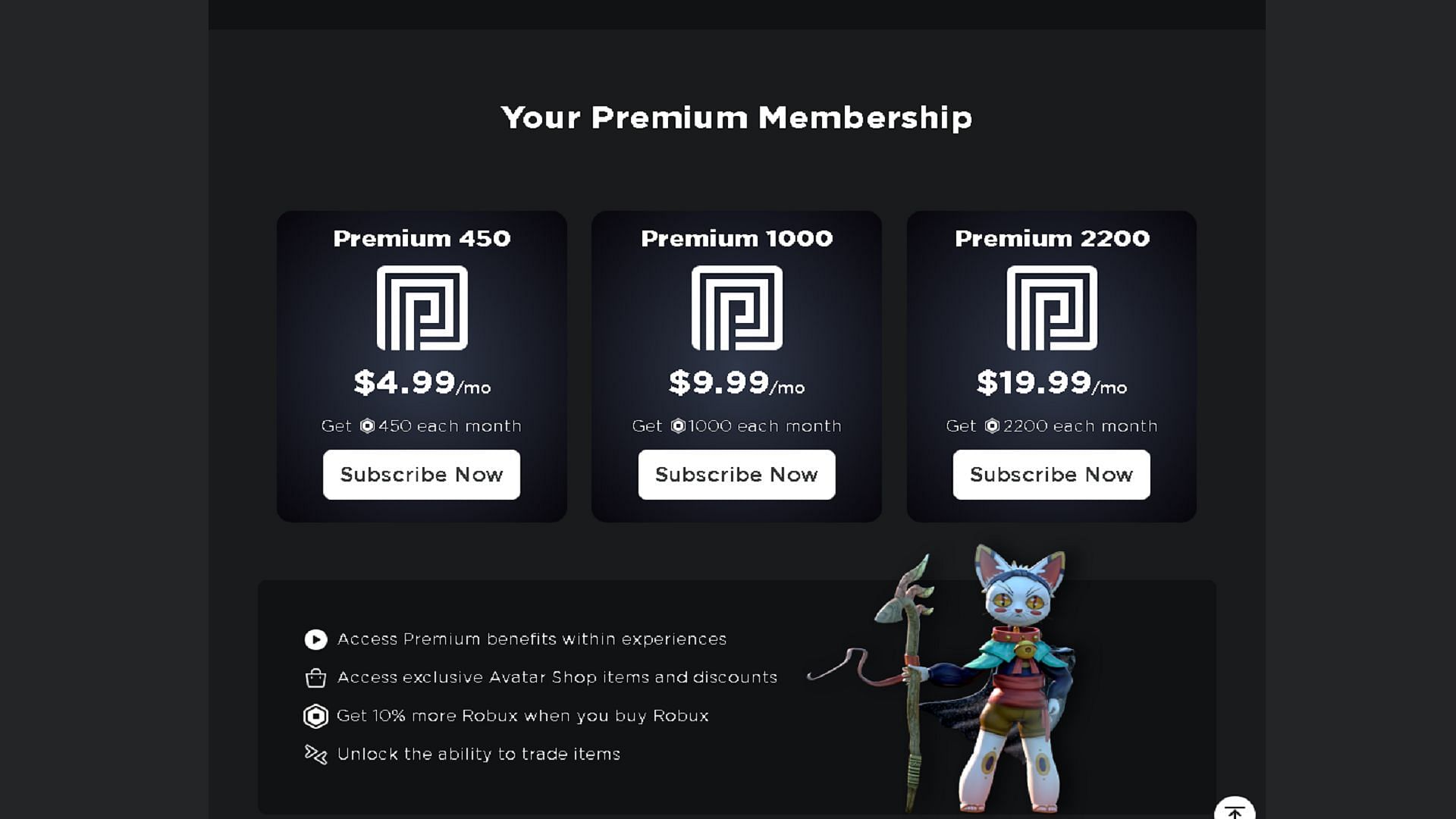 A premium membership is required for trading (Image via Roblox)