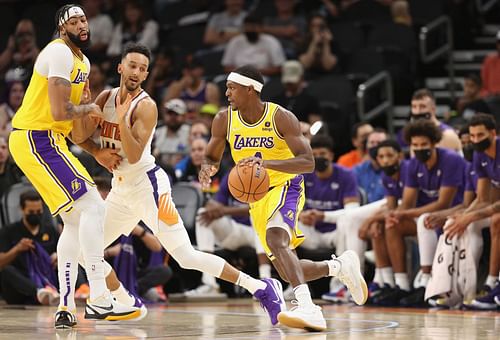 Rajon Rondo in action for the Los Angeles Lakers v Phoenix Suns