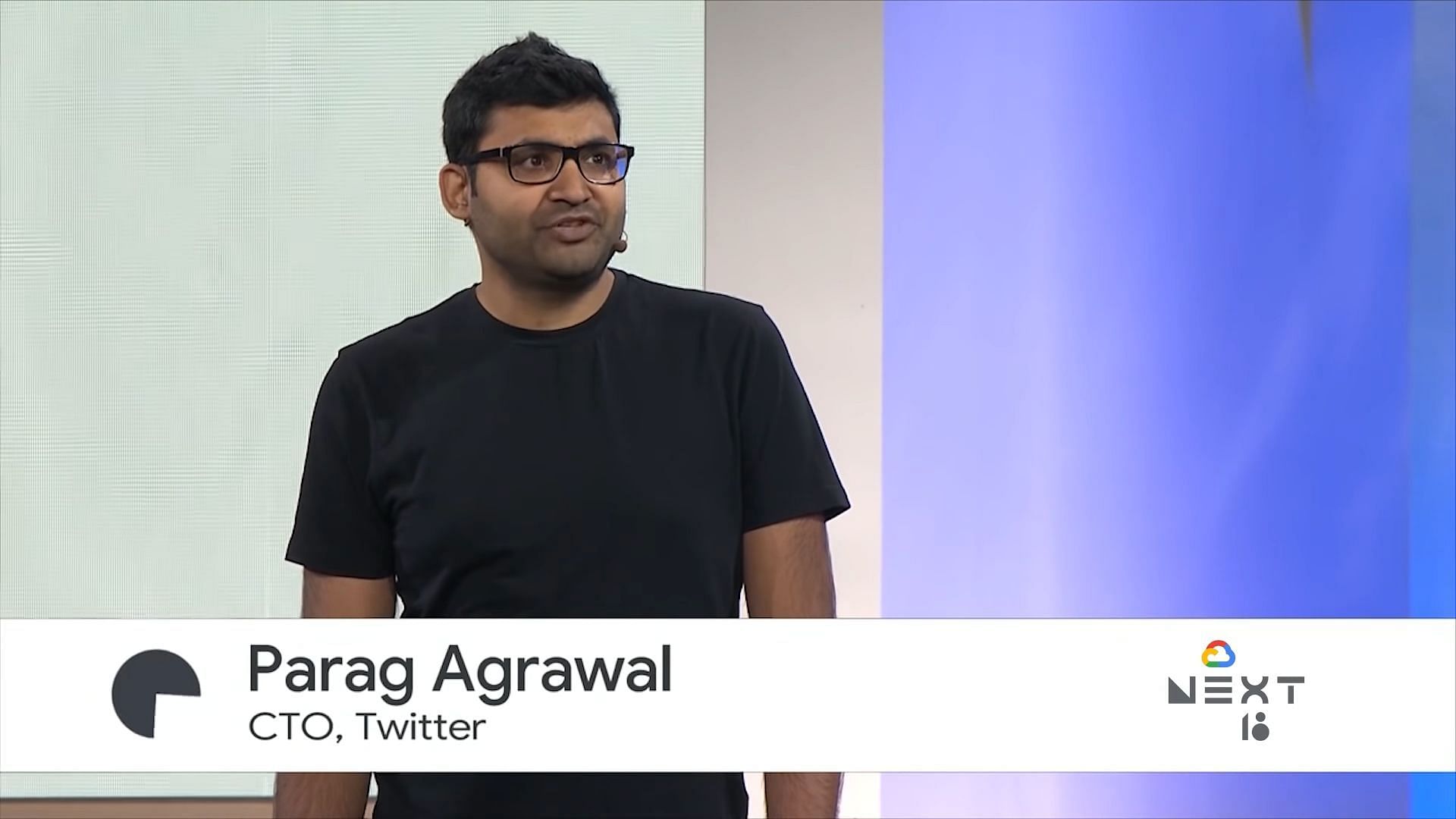 Parag Agarwal announcing Twitter&#039;s collaboration with Google Cloud (Image via Google Cloud/ YouTube)