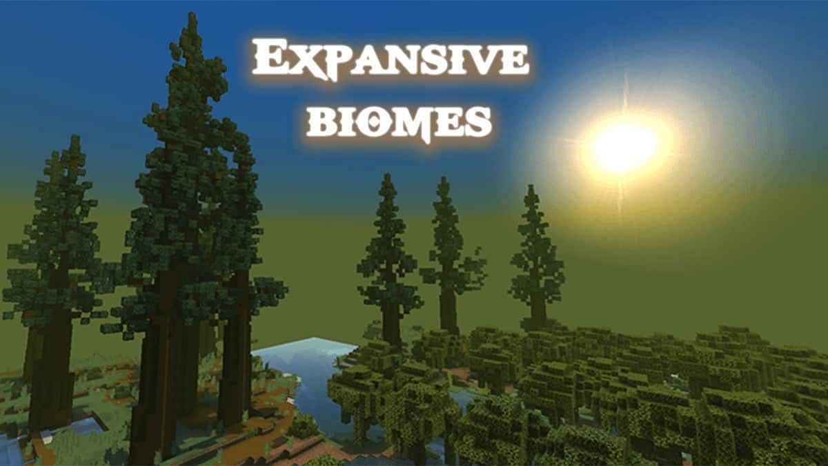 The Expansive Biomes add-on (Image via Mcpeaddons)