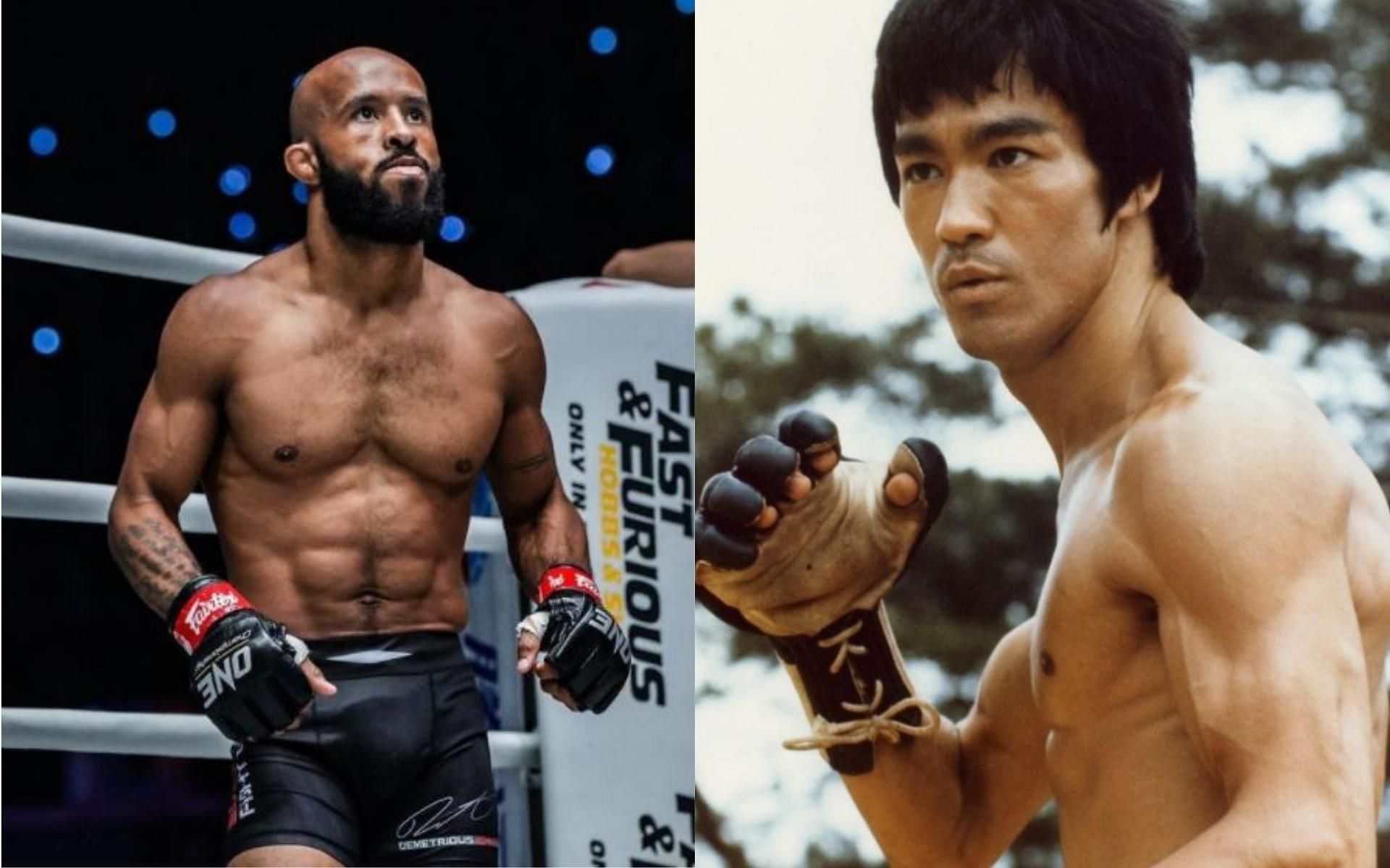 ONE Championship flyweight Grand Prix champion Demetrious Johnson and martial arts legend Bruce Lee (Images Credits: @mighty and @brucelee on Instagram)