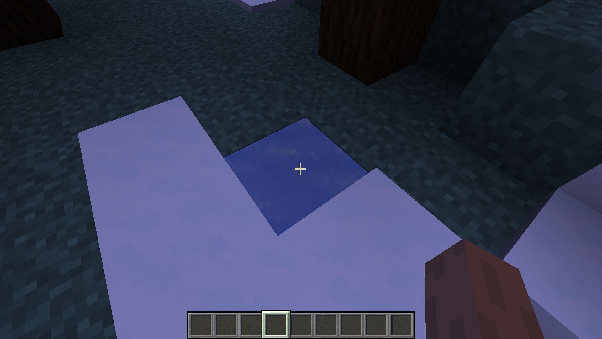 Water freezes into ice (Image via Minecraft)