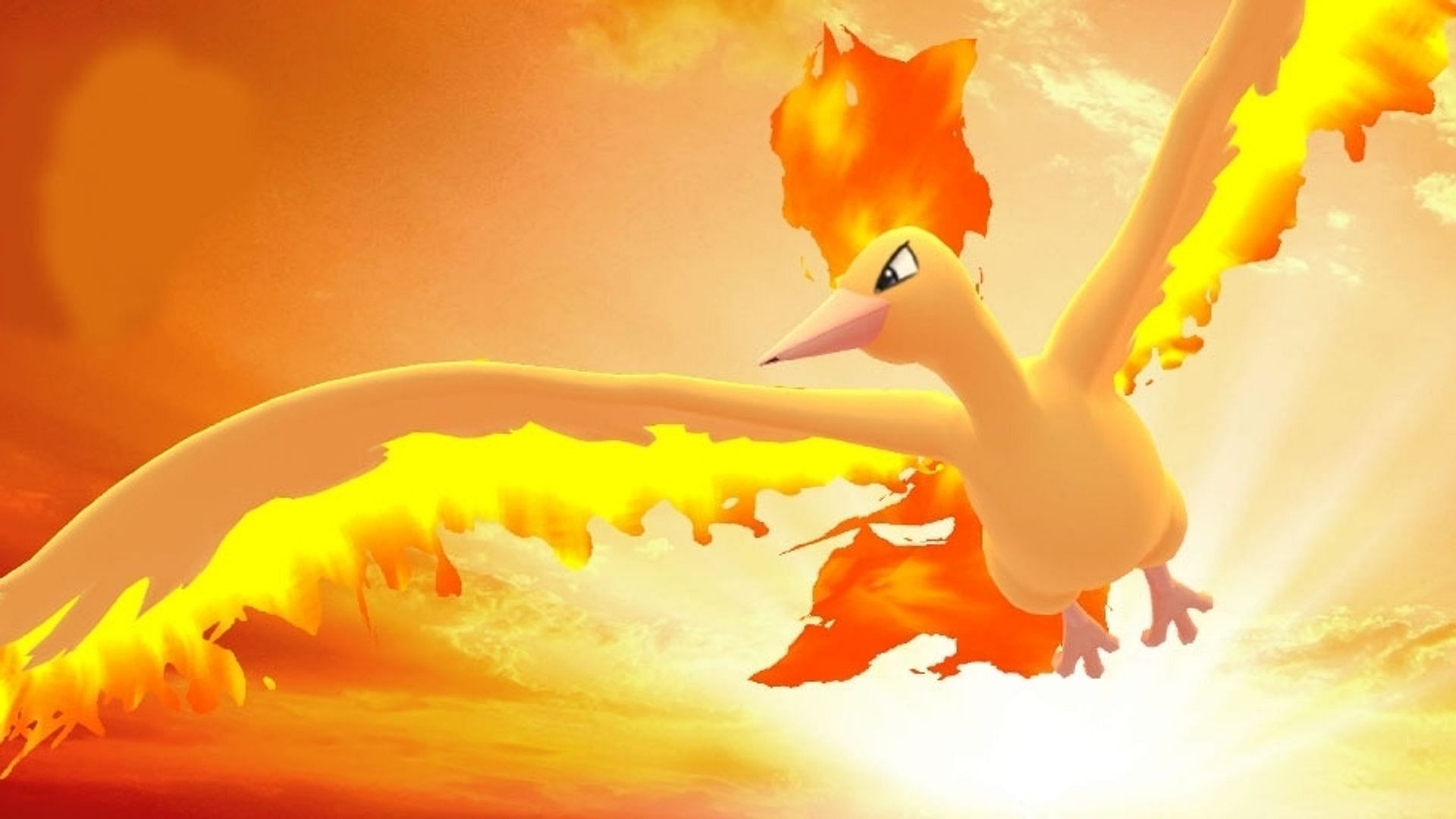 Promotional Imagery showing Moltres in Pokemon GO (Image via The Pokemon Company)