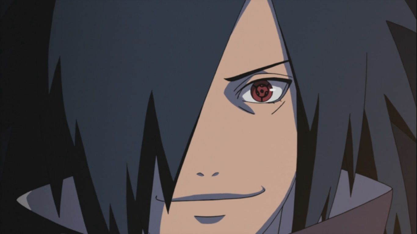 A young Madara Uchiha flaunts his Mangekyo Sharingan, as seen in the Shippuden anime. (Image via Studio Pierrot)