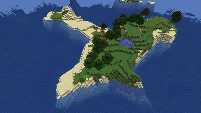 The island is shaped like a turtle (Image via Minecraft)