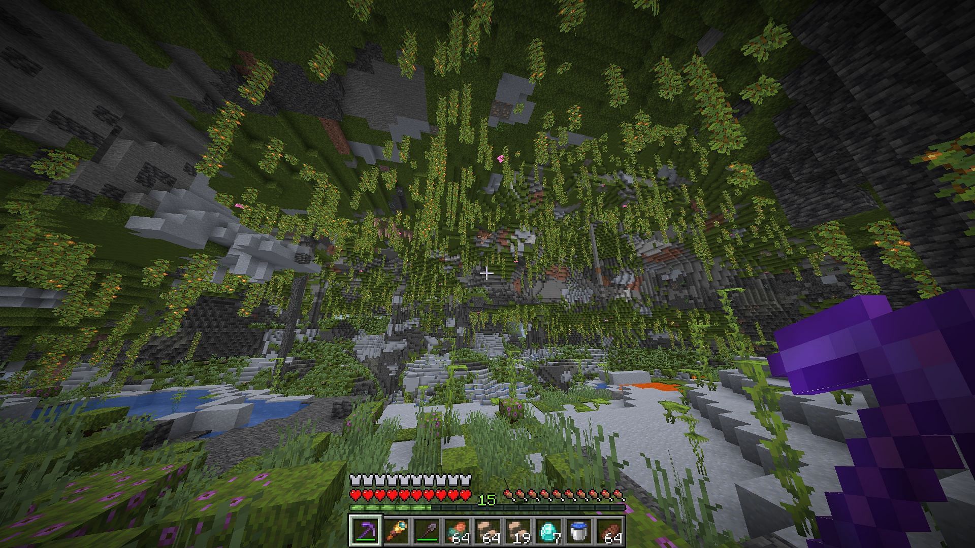 Lush caves are beautiful (Image via Minecraft)