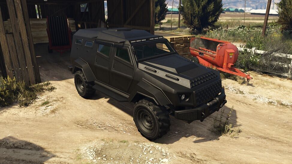 A sleek-looking armored SUV (Image via Rockstar Games)