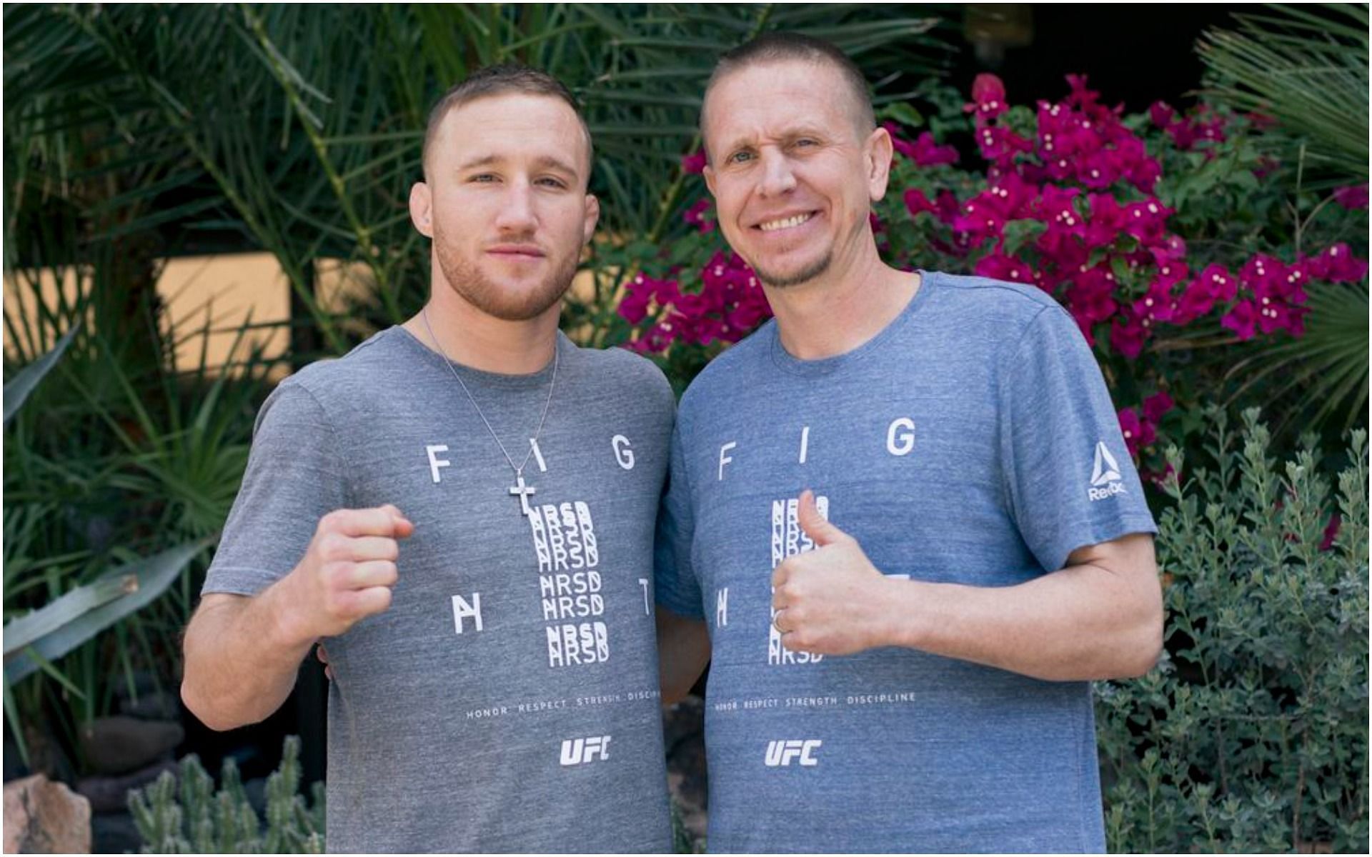 Coach Trevor Wittman with one of his pupils, UFC lightweight Justin Gaethje