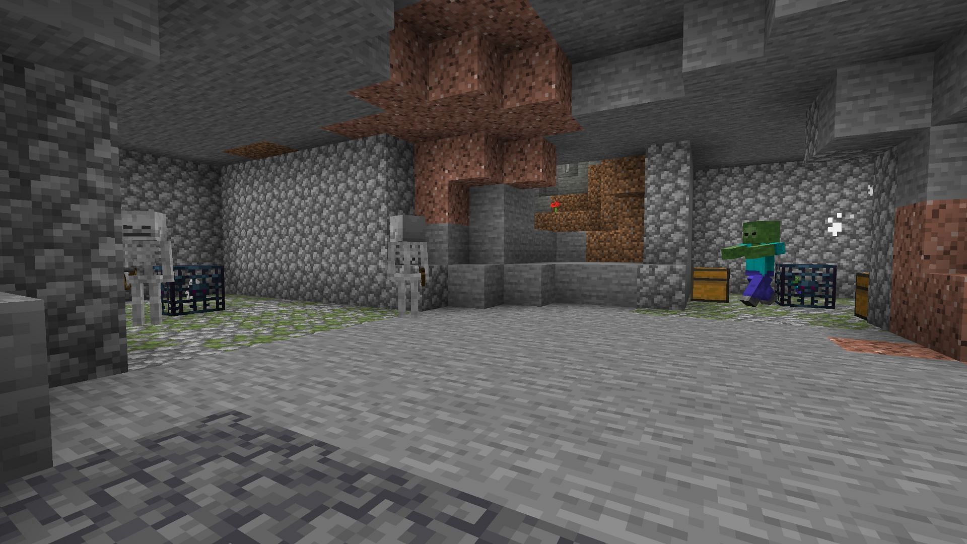 A skeleton and a zombie dungeon (Image via Minecraft)