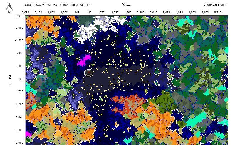 Seed map (Image via chunkbase)