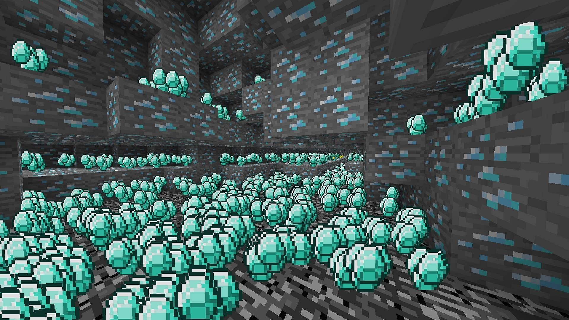 Diamonds in Minecraft (Image via Minecraft)