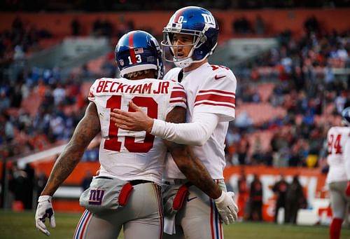 Former New York Giants teammates Eli Manning and Odell Beckham Jr.