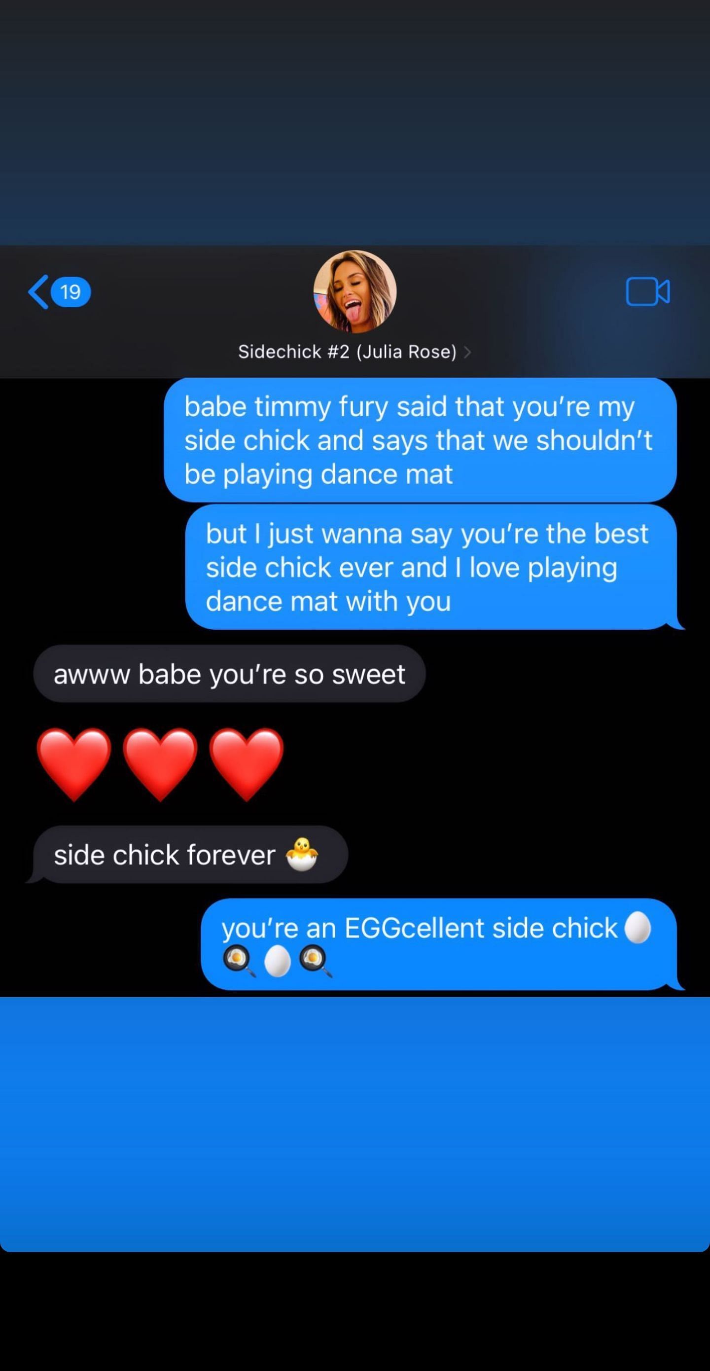 Jake Paul's Instagram story containing a DM with girlfriend Julia Rose