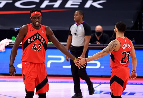 Fred VanVleet and Pascal Siakam in action for the Toronto Raptors