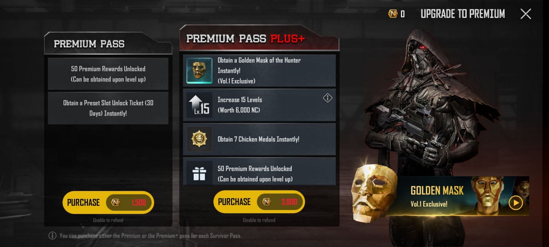 This is what the previous pass was priced at (Image via PUBG New State)