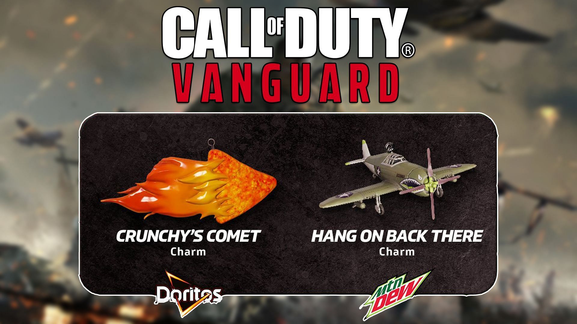 Crunchy&rsquo;s Comet and Hang On Back There charms in Call of Duty Vanguard (Image via Sportskeeda)