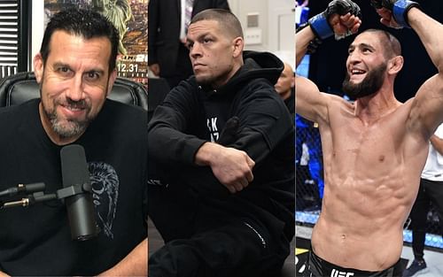 From L-R: John McCarthy, Nate Diaz and Khamzat Chimaev [Photo credits: @johnmccarthymma, @khamzat_chimaev and @natediaz209 on Instagram]