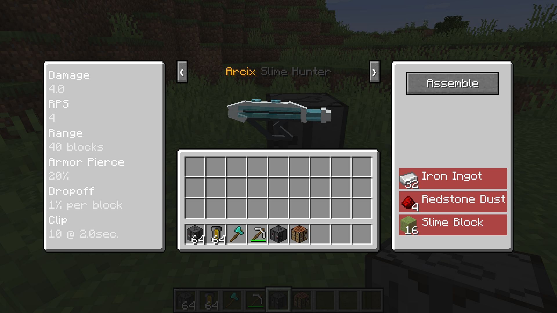 A screenshot from Flytre&rsquo;s Gun Mod (Image via Minecraft)