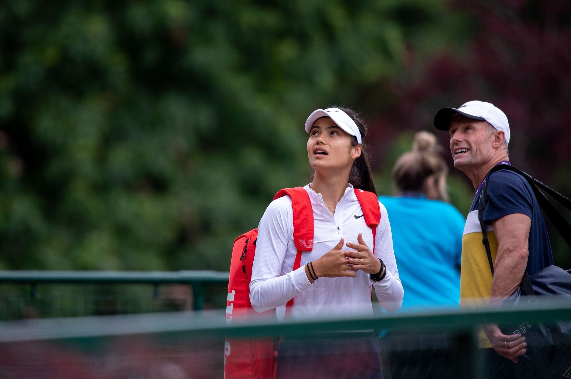 Raducanu during a practice session at the 2021 Wimbledon Championships.