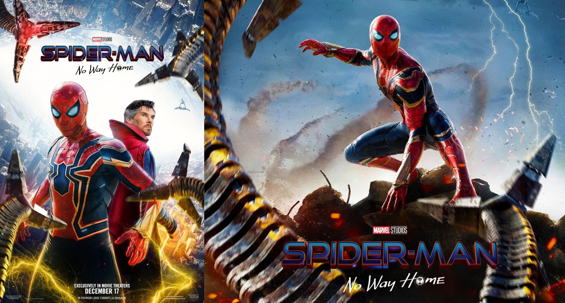 Spider-Man: No Way Home official posters (Image via Sony Pictures, and Marvel Studios)