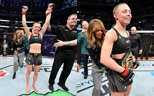 Halle Berry puts the belt on Rose Namajunas [Photos via @uefeurope on Instagram]